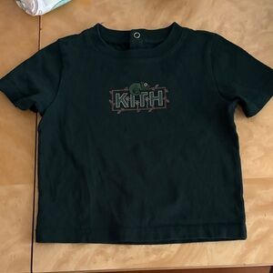 Kith Black Tee with Green & Red Logo - Kids Short Sleeve